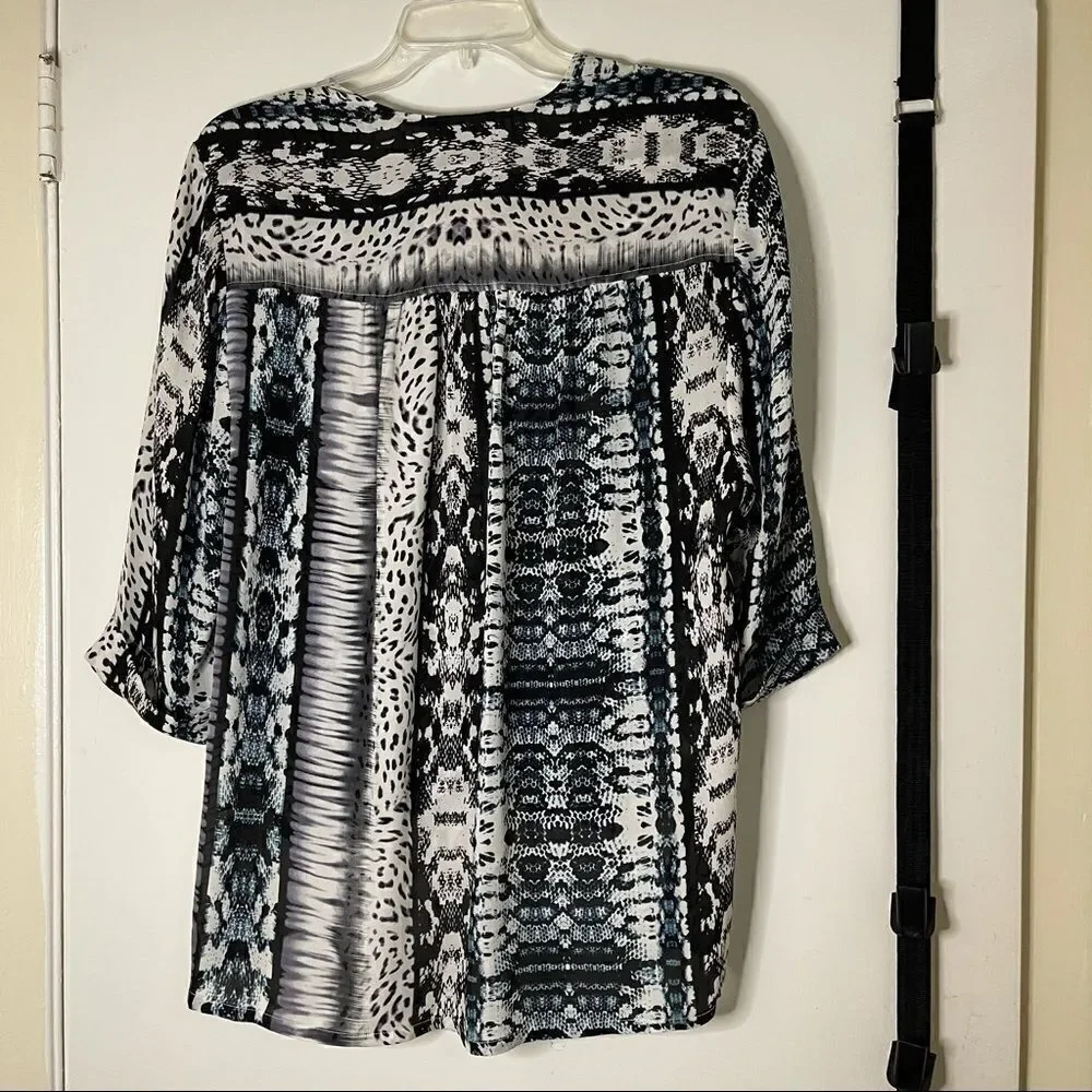 Parker Multi Python Snakeskin Silk blouse top - Picture 5 of 5